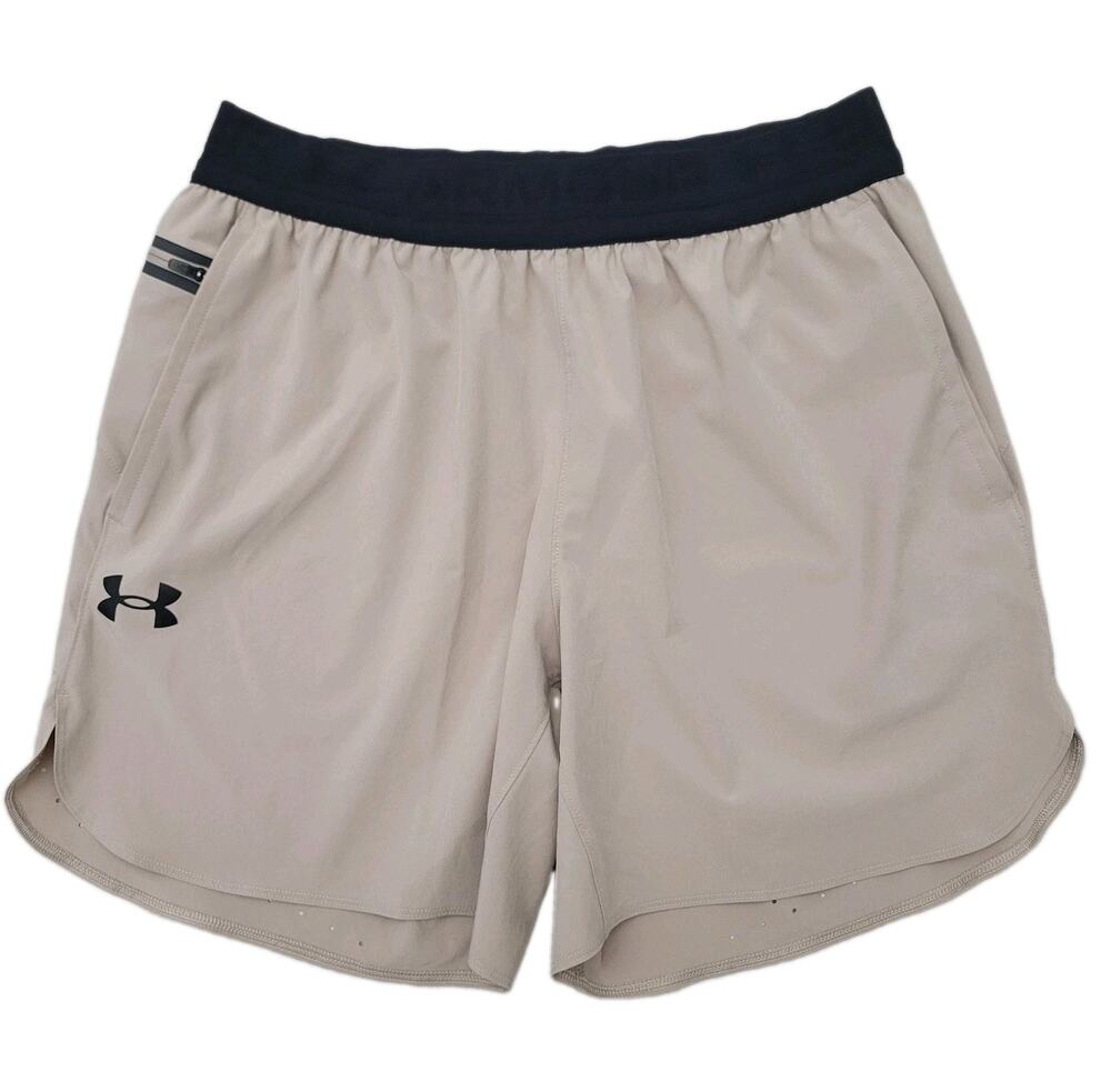 Under Armour Vanish Elite Men's 6" Shorts Timberwolf Taupe Beige Large